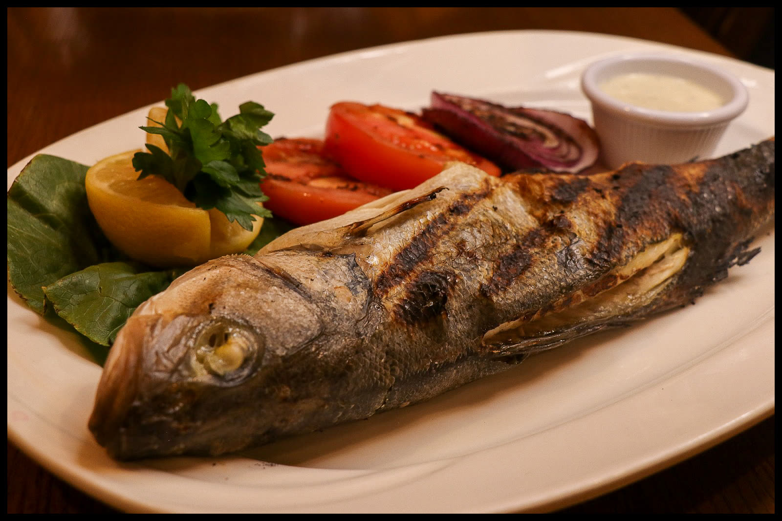 Whole grilled fish